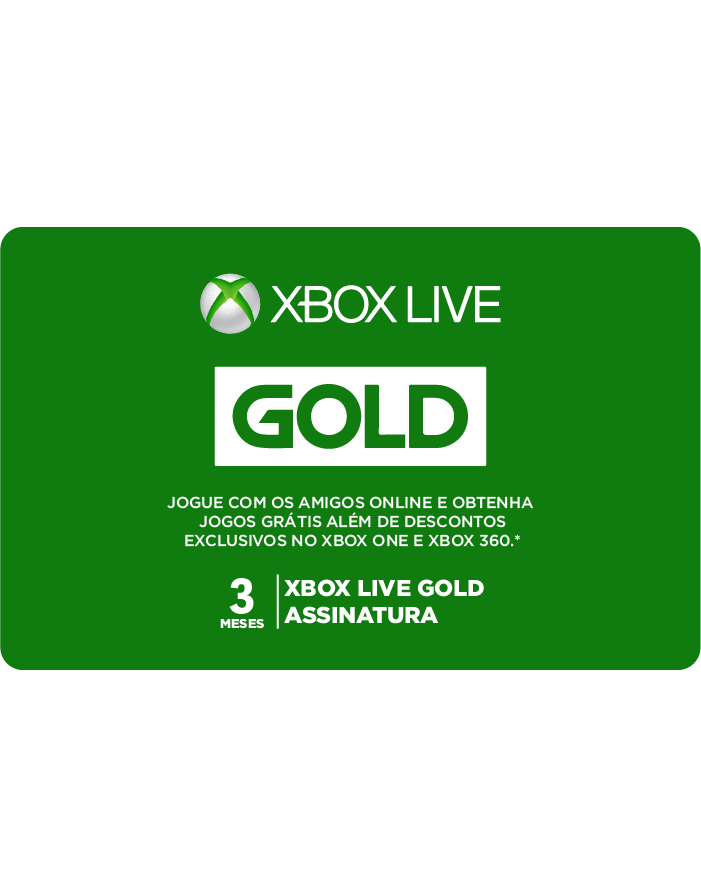 Xbox Live 3M - R$ 85.99